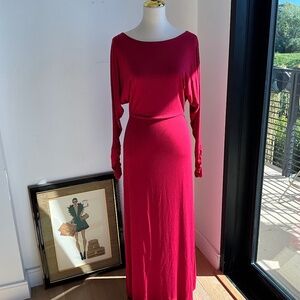 New with Tags Posse Red Jersey open back Maxi Dress